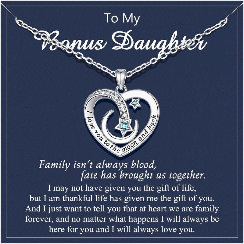 UPROMI To My Granddaughter/Daughter/Niece Gifts Necklace, Valentines Christmas Birthday Gifts, I Love You to The Moon and Back - Image 1